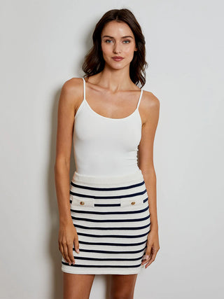 Welt Pocket Striped Skirt