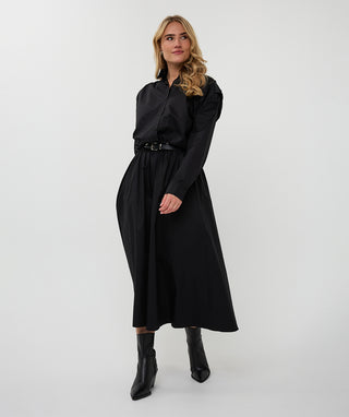 Skirt Long Poplin Pockets