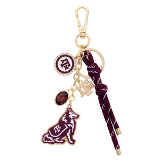 Texas A&M Aggies Cluster Bag Charm in Maroon