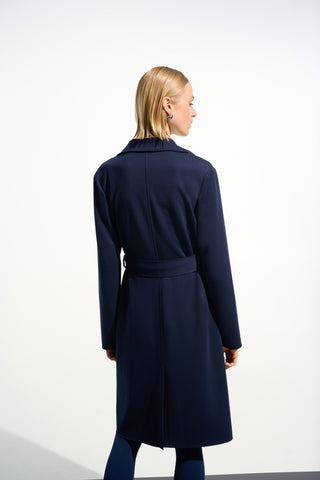 Scuba Jersey Straight Coat With Sash