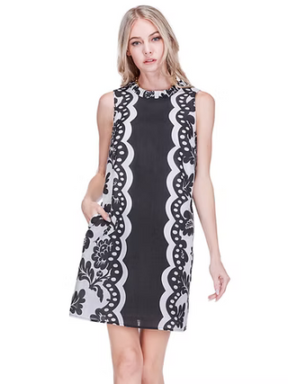 Ruffles Neck Dress Scallop