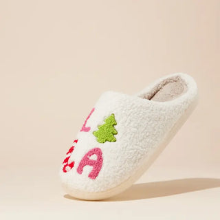 ‘Falalala’ Tree Fuzzy Home Slippers