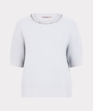 Sweater Fancy Neck Short Sleeve