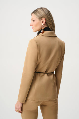 Scuba Suede Tie-Belt Blazer