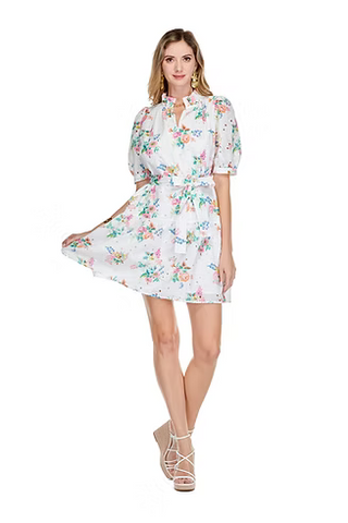 Ruffle Neck & Hem Dress Eyelet