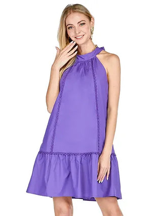 Tie Neck Halter Dress