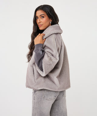 Poncho Coat Fake Fur