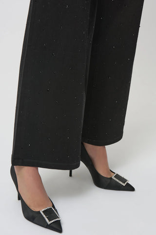 Classic Wide Leg Jeans with Rhinestones