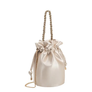 Jeane Champagne Satin Top Handle Bag