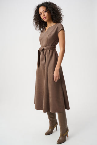 Scuba Suede Fit-and-Flare Dress