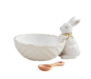 White Bunny Candy Dish Set