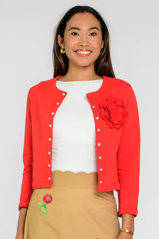 Emilia Cardigan in Poppy Red
