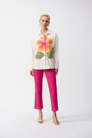 Embroidered Flower Cotton Shirt