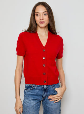 V Neck Cardi Short Sleeve
