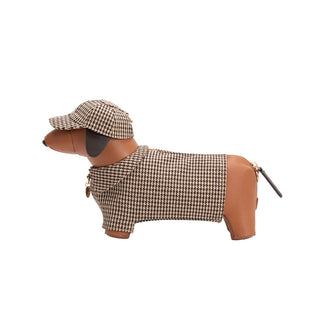 Dog Houndstooth Vegan Leather Crossbody Bag