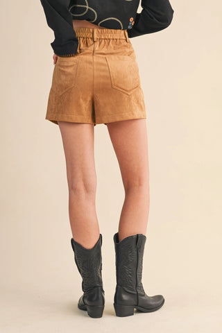 Studded Faux Suede Shorts