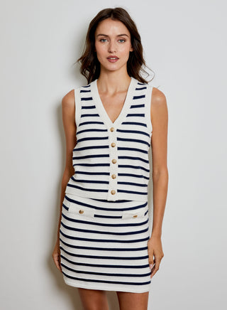 Welt Pocket Striped Skirt