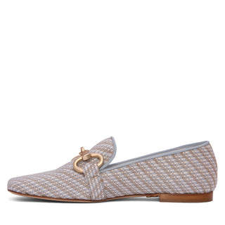 Calista Blue Leather Mix Loafer