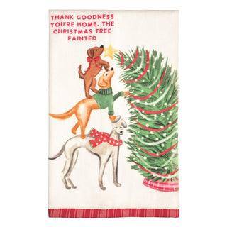 Thank Goodness Christmas Pet Pattern Hem Towel