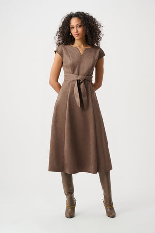 Scuba Suede Fit-and-Flare Dress