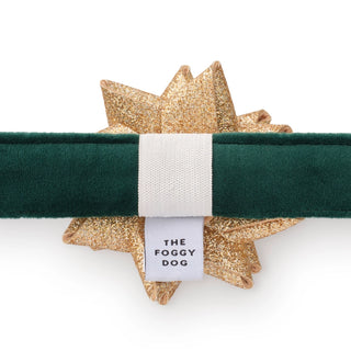 Gold Gift Bow Dog Collar Attachment