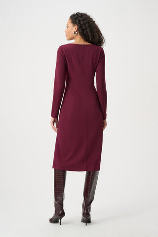 Scuba Crepe Draped Front Sheath Dress