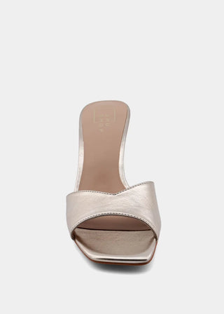 Holiday Gold Metallic Heeled Mules