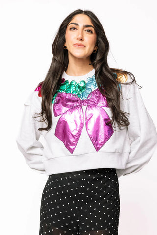 Grey Metallic Wreath Sweatshirt