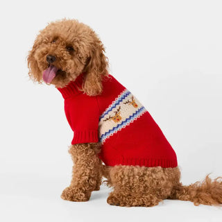 Reindeer Fair Isle Bobble Dog Sweater