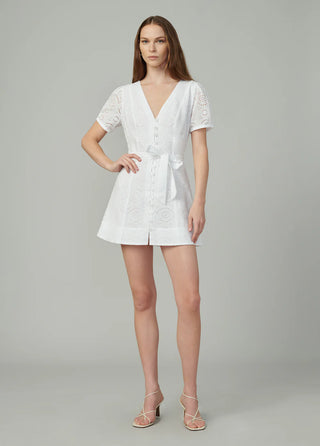 The Halle Eyelet Mini Dress