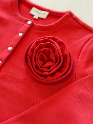 Emilia Cardigan in Poppy Red