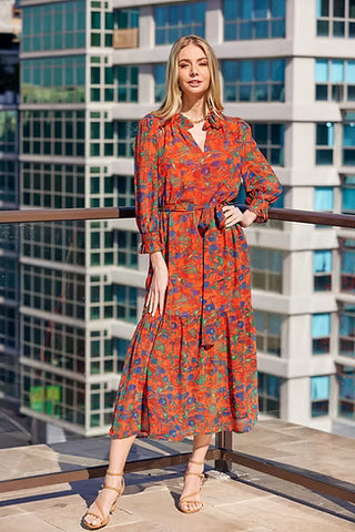 Split Neck Maxi Dress