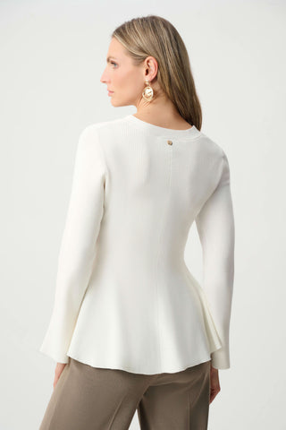 Cotton Knit Fit And Flare Peplum Cardigan