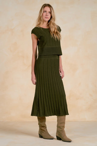 Ribbed Knit Midi Dress & Top Set