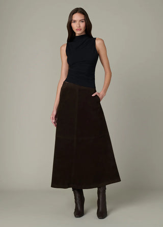 The Tavi Vegan Suede Skirt
