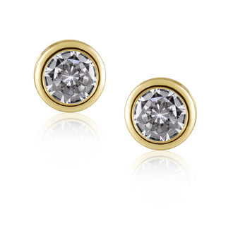 Alaina Bezel Studs - Gold