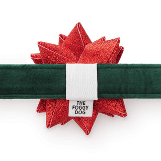 Red Gift Bow Dog Collar Attachment