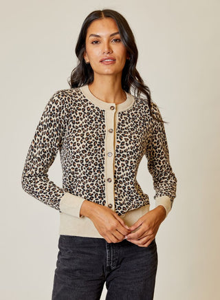 Print Cardigan Cheetah Combo