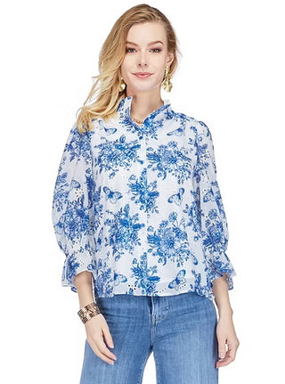 Ruffles Shirt Floral Eyelet