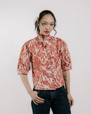 Carolina Top in Terracotta Zebra