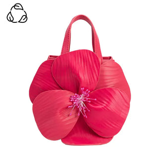 Monroe Fuchsia Flower Recycled Vegan Top Handle Bag