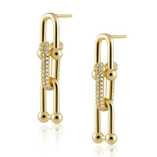 U Link Pave Drop Earring
