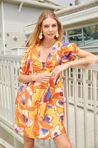 V-Neck Ring Dress