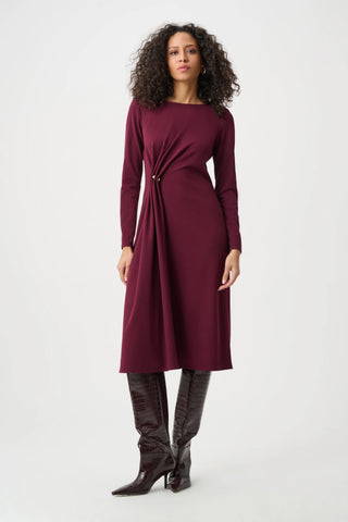 Scuba Crepe Draped Front Sheath Dress
