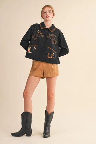 Studded Faux Suede Shorts