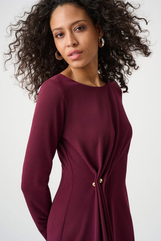 Scuba Crepe Draped Front Sheath Dress