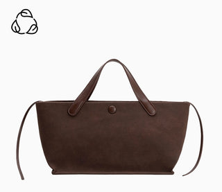 Jill Chocolate Suede Vegan Tote Bag
