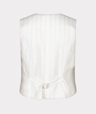 Gilet Short Linen Striped