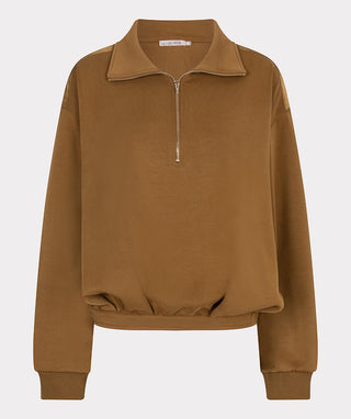 Olive Sweater Balloon Hem Modal