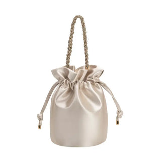 Jeane Champagne Satin Top Handle Bag